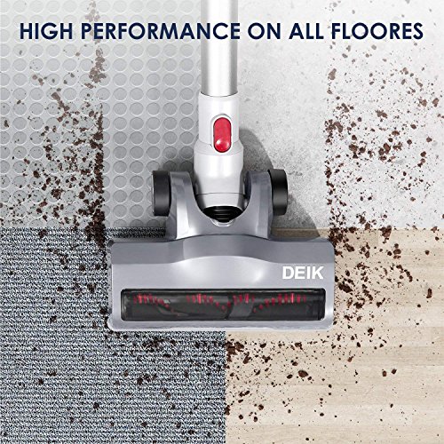 Cordless Vacuum, Deik Stick Vacuum Cleaner, 11 Kpa Powerful Suction 4 in 1 Lightweight Handheld Vacuum with Upgraded Motor and LED Brush for Pet Hair Home Hard Floor Carpet Car Cleaning