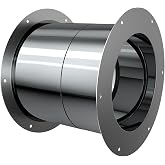 Ventylis Wall Thimble - Fits 6-Inch Double-Wall Chimney Pipe | 8-Inch Wall Opening,Fits 6-Inch Double-Wall Pipe,Steel Sleeve With Insulated Heat-Shield Pass-Through