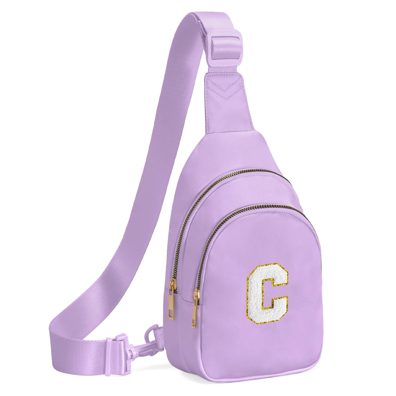 Photo 1 of Viverte Small Initial Sling Bag Cross Body Bag Fanny Pack for Girls Teen Girl Gifts Trendy Stuff Personalized Gifts for Tween Teenager Girls Cute Cool Stuff for Girls (Lavender-C)