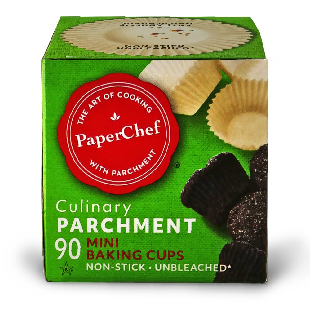 PaperChef 70090 Culinary Parchment Baking Cups, Mini, 90
