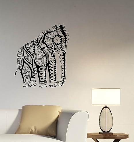 Indian Elephant Wall Decal Animal Pattern Removable Vinyl