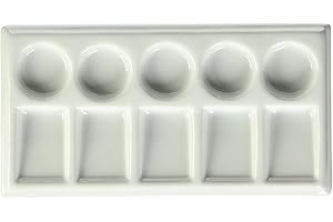 Jack Richeson JACK-420705 5-Round and 5-Slant Porcelain Palette Mixing Tray