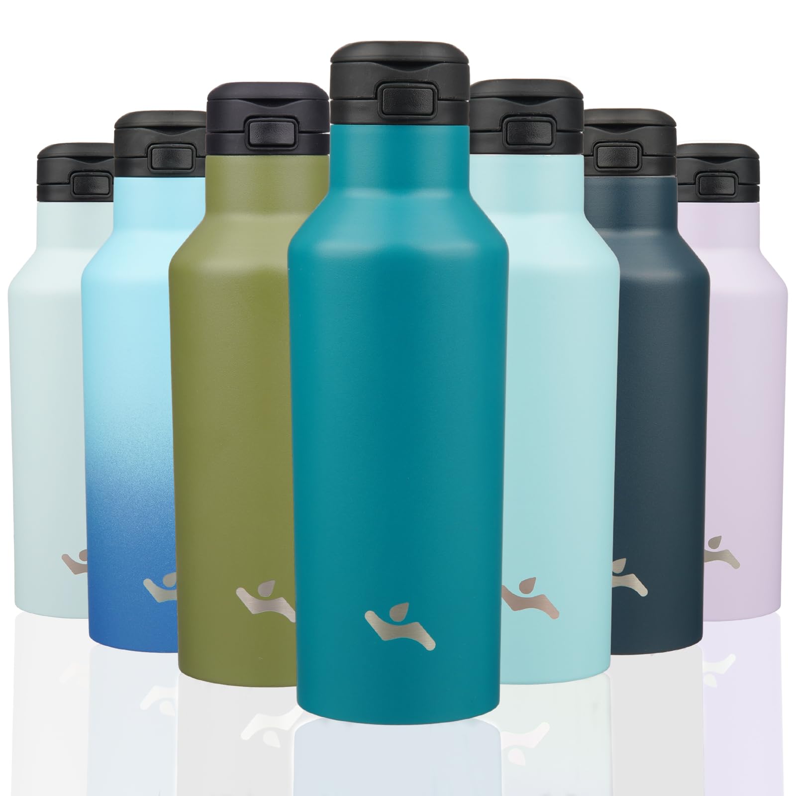 Insulated Water Bottle with Straw,17 OZ Double Wall Vacuum Stainless ...