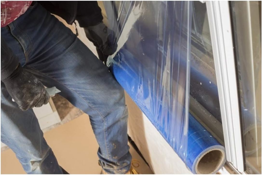 DJM Window Protection Self-Adhesive Film 600mm x 100mtr - Blue - Image 4