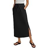 ANRABESS Maxi Skirts for Womens 2026 Summer High Waist Drawstring Side Slit Spring Casual Long Pencil Skirt with Pockets