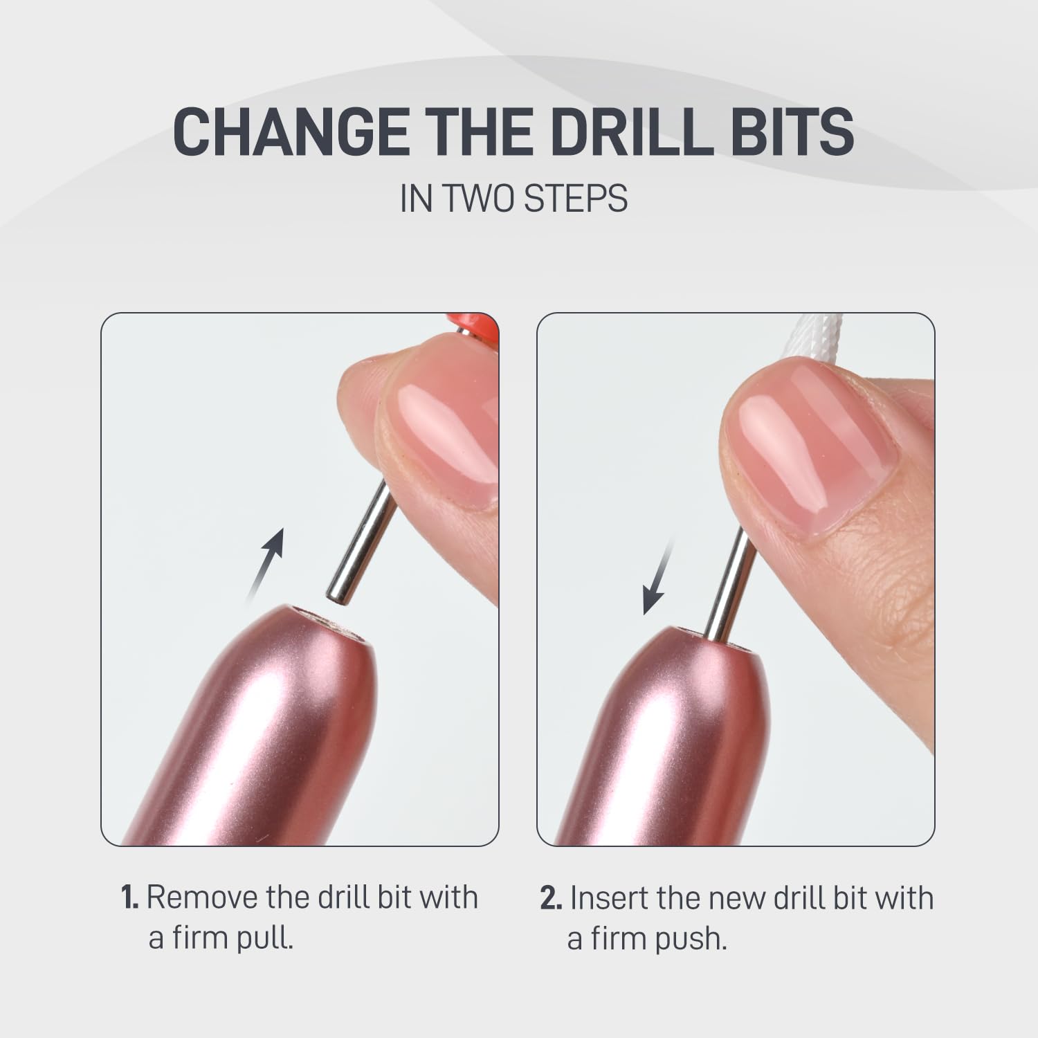 GAOY Electric Nail Drill for Acrylic and Gel, USB Electric Nail File, Portable Efile with Drill Bits, Manicure Pedicure Tools for Home Salon, Pink - Image 6