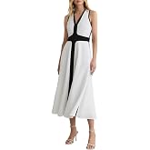 REISS Womens' NOVA Contrast Trim Midi Dress