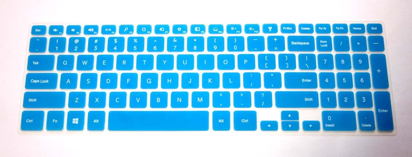 BingoBuy Semi-Blue Backlit Ultra thin Silicone Keyboard Protector Skin Cover for 15.6'' Dell Inspiron 15-7537, i7537T, i7537T-3342sLV, i7537T-1121sLV, i7537T-4340sLV (if your "enter" key looks like "7", our skin can't fit) with BingoBuy Card Case for Credit, Bank, ID Card