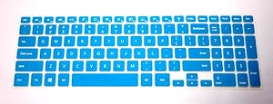 BingoBuy Semi-Blue Backlit Ultra thin Silicone Keyboard Protector Skin Cover for 15.6'' Dell Inspiron 15-7537, i7537T, i7537T-3342sLV, i7537T-1121sLV, i7537T-4340sLV (if your "enter" key looks like "7", our skin can't fit) with BingoBuy Card Case for Credit, Bank, ID Card