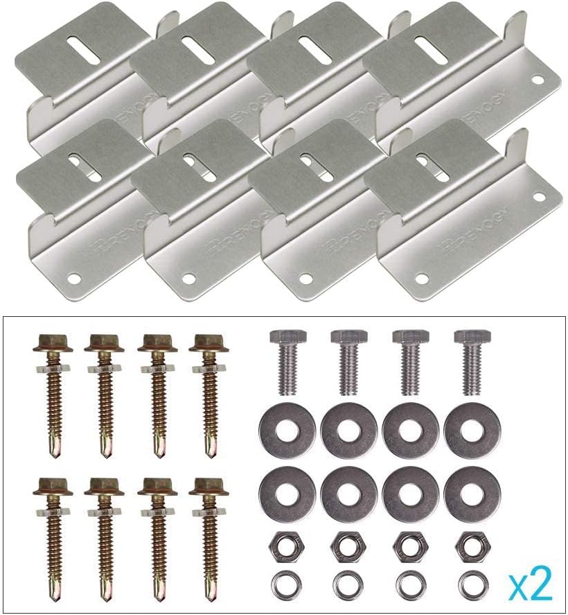 Renogy Solar Panel Z Brackets Holder 2 Sets Mounting Kit with Nuts Screws