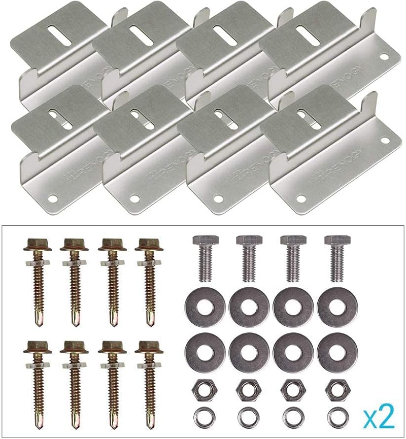 Renogy Solar Panel Z Brackets Holder 2 Sets Mounting Kit with Nuts Screws