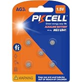 PKCELL LR41 Button Batteries 5 Pack, LR41 Battery AG3 Battery | 1.5V 392 384 Button Cell Batteries for Thermometer, Watch