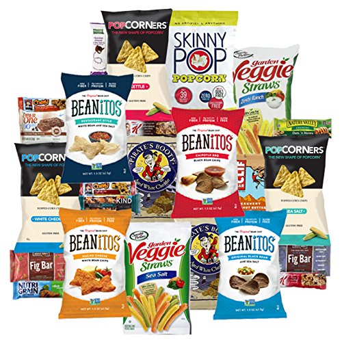 Healthy Living Chips Bars Variety Pack Includes Kashi Popcorners Beanitos Skinny Pop Pirates Booty Kind Quaker Chewy Fig Bar Nutri Grain Cliff Includes Recipes By Custom Varietea Bulk Sampler 24 Count