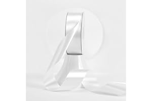 MEEDEE White Satin Ribbon 1-1/2 Inch White Ribbon Lux Satin Double Faced Satin Ribbon by 50 Yards White Polyester Satin Ribbon for Crafts, Satin Weddings, Flower Bouquet, Holiday Decorating