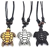 4Pcs Turtle Shark Tooth Necklace Pendant Bohemian Handmade Waterproof Surfer Necklace for Women Men Summer Beach Jewelry Gift