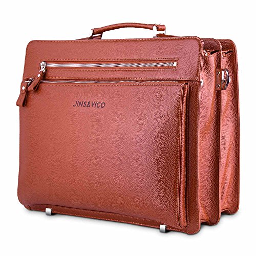 Leather briefcase, 14" urban genuine men s briefca…