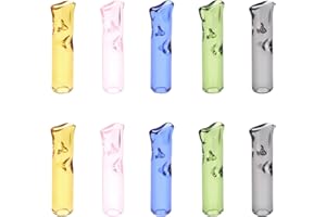 10PCS Reusable Glass Filter Tips Glass Tips Rolling Tip Mouthpieces for Joints (5 Color)