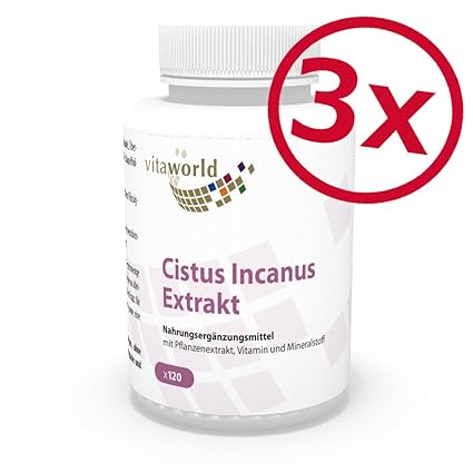 3er Pack Vita World Cistus Extrakt 3 x 120 Kapseln Zistrose Deutsche Apotheker-Herstellung
