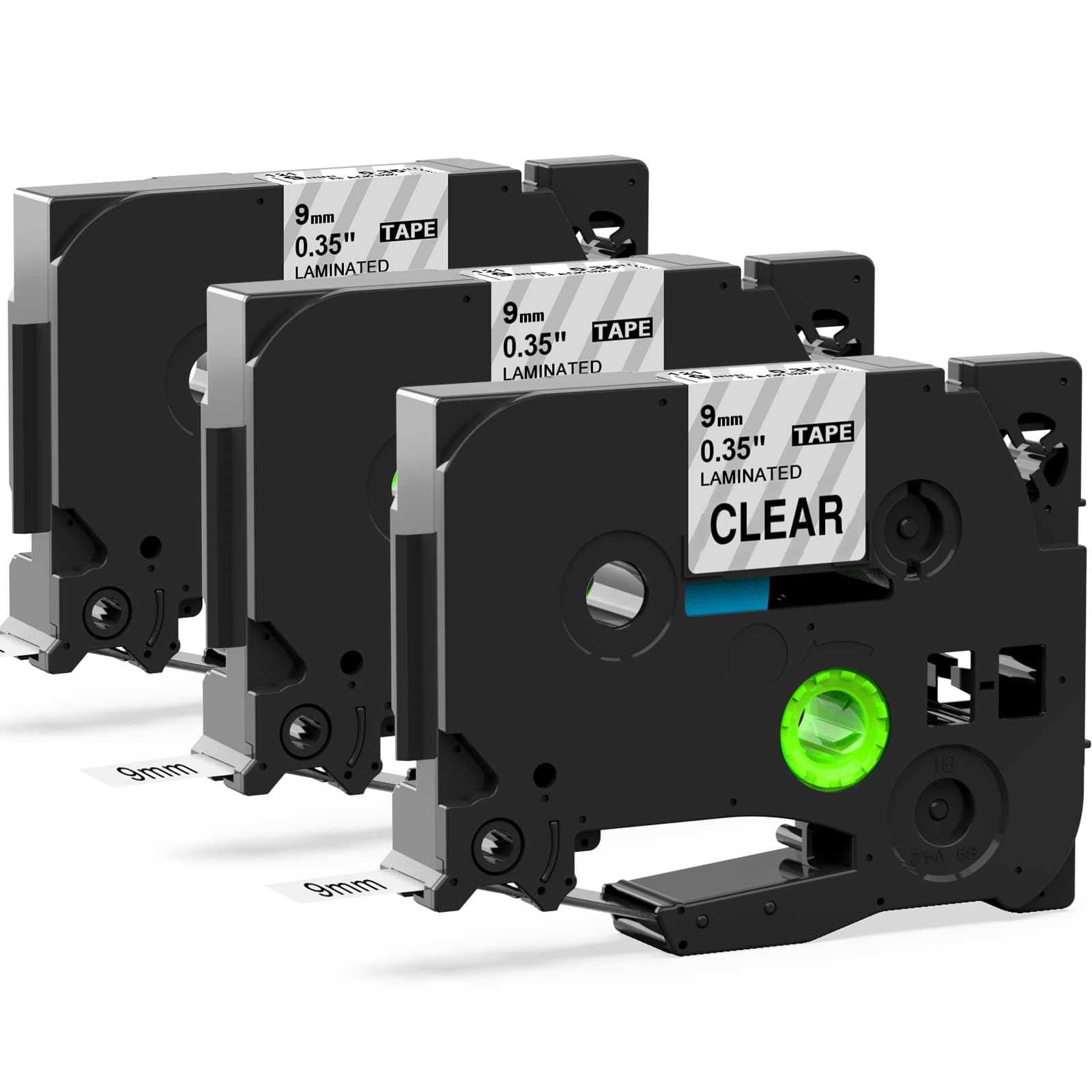 3X MarkField Compatible 9mm Clear Label Replacement for Brother Label Printer Tape Ptouch TZe-121 TZ Transparent 0.35 Laminated for PT-1000 H105 H107 H101C H100LB/R H110 H200 D210 E110 GL-105 — image 1