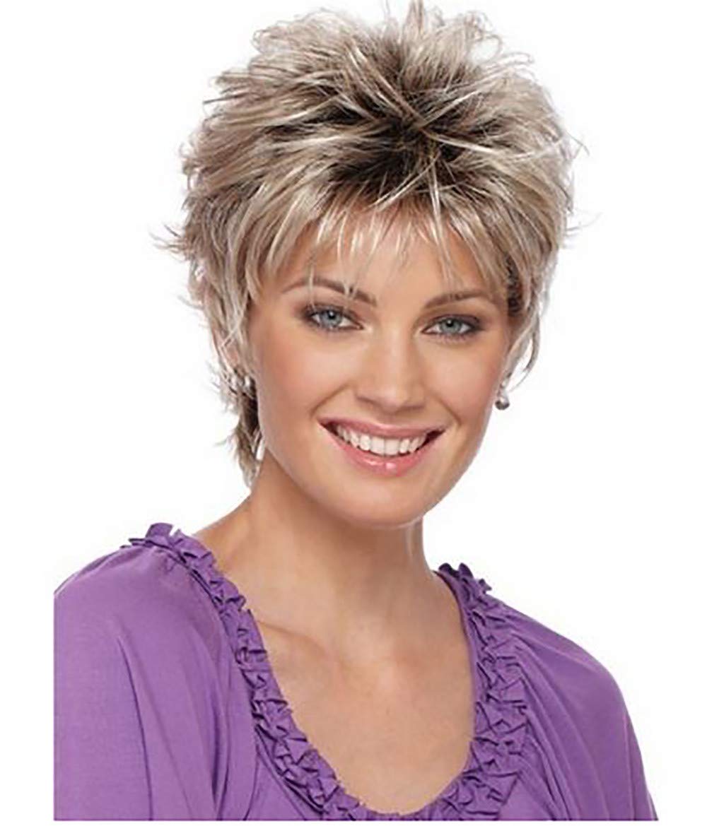 Amazon Com Neekey Brown Mixed Blonde Color Wig Short Haircut