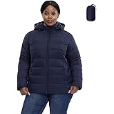 HHE Plus Size Women's Packable Puffer Jacket 1X-6X Water-Resistant Lightweight Winter Coat(Exclusively for Plus Size)