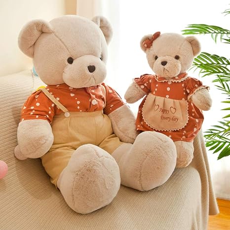 Amazon Co Jp カップルのテディベアぬいぐるみの子供たちは女の子に小さな贈り物をするために人形の枕に同行します 60 Cm ホーム キッチン