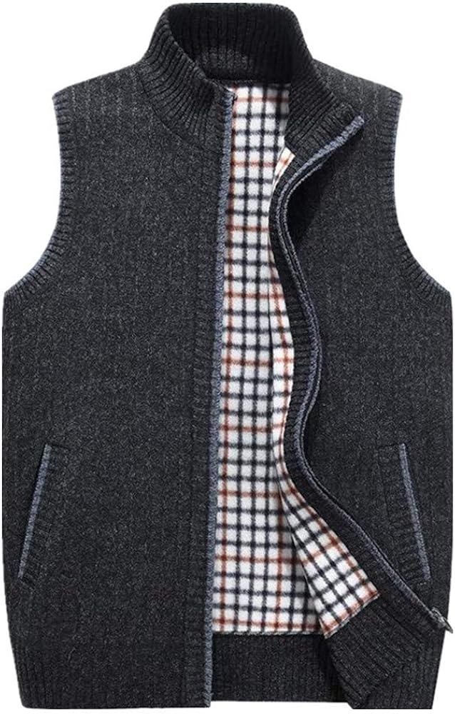 Autumn Men's Sleeveless Cardigans Vest Sweater Men Casual Knitted