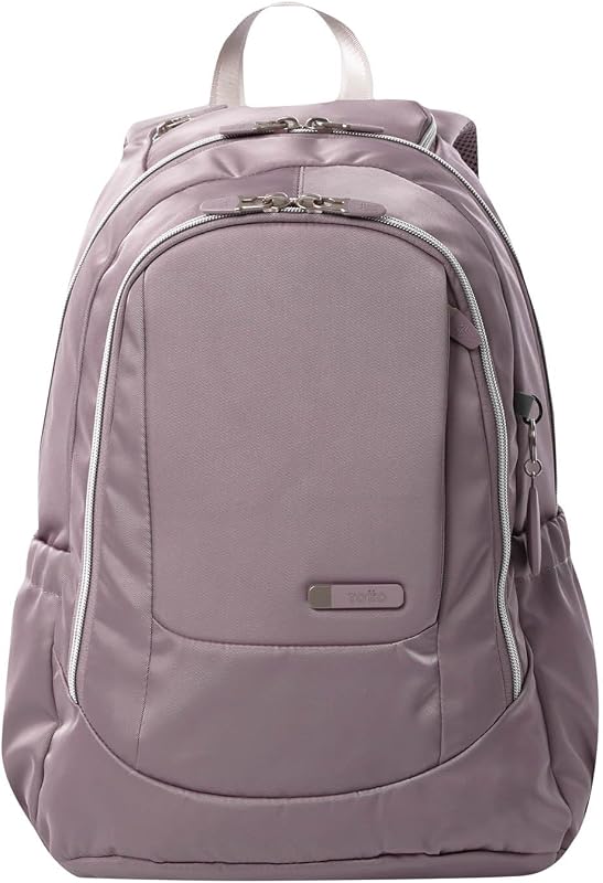 - Mochila para portátil de 14 polegadas, Goctal modelo 2.0, mochila de escritório e instituto, 3 compartimentos, bolso para garrafa, encosto ergonómico, alças confortáveis em S, cor lilasé de recordação