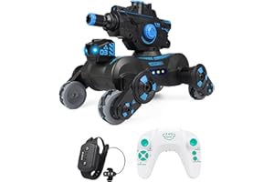 Dodoore RC Tank That Shoots, RC Stunt Car Shooting Water Bullets, Gesture Sensing Remote Control Tank with 360?Rotation, Spray, Light and Music, 2.4GHz 4WD All Terrains RC Cars for Kids (Black)