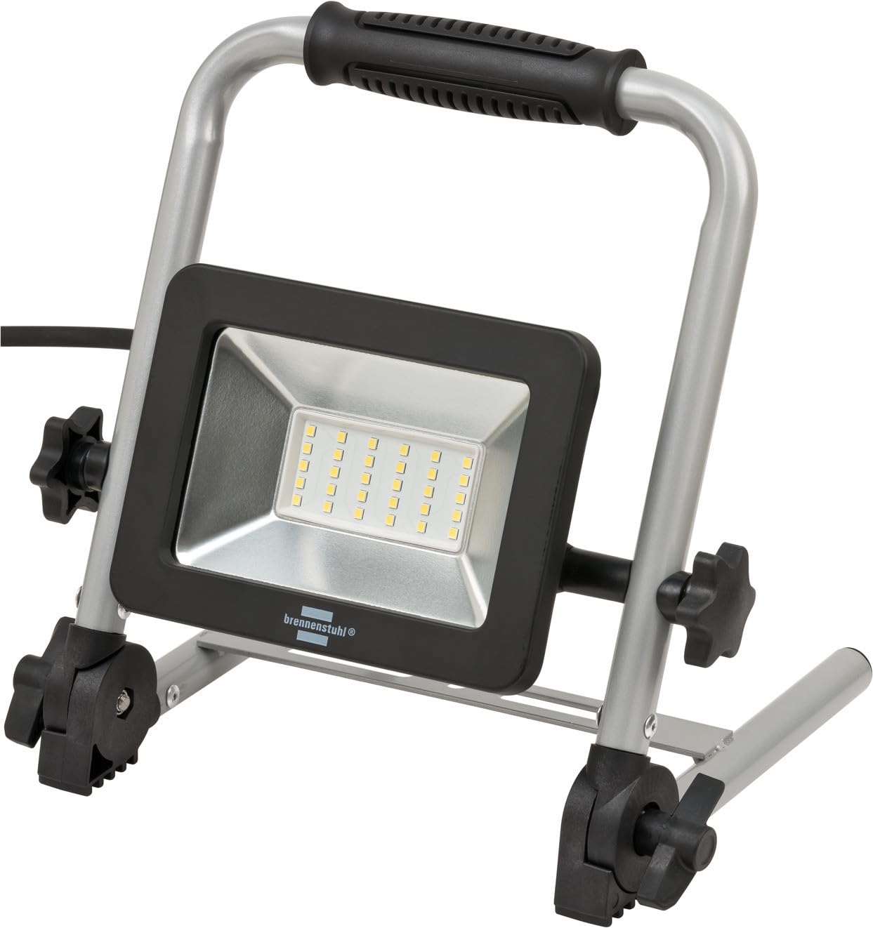 Brennenstuhl LED Construction Spotlight EL 2050 M (30 W, 2700 lm, 6500 K, IP65, LED Work Spotlight with 1.5 m Cable, Folding Frame)