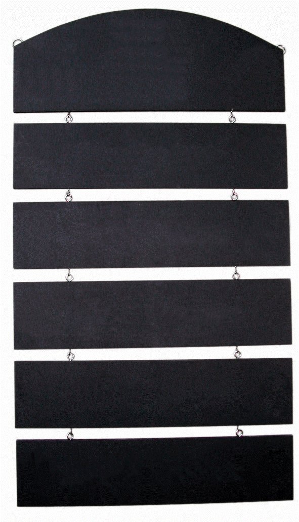 Chalkboards UK WC131 Chalkboard Header Board with 5 Hangers, Wood, Black, 20 x 42 x 5 cm