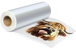 GOZYE DTF Transfer Film Roll - 13inch x 328 ft Glossy, PreTreat PET Heat Premium A3 Transfer Paper for Direct on T-Shirts Textile