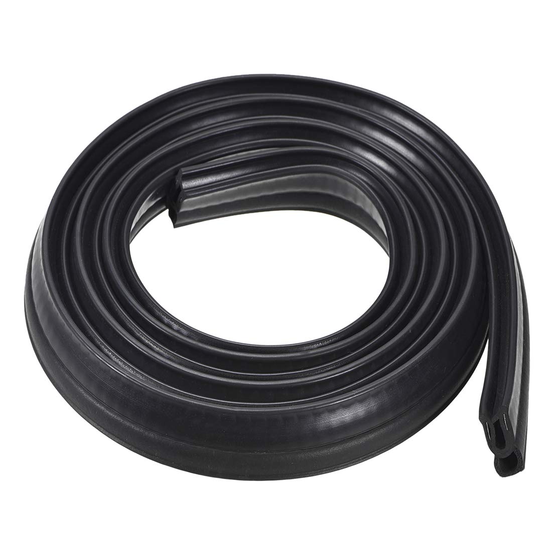 sourcing map Trim Seal with Top Bulb, EPDM Rubber Seal Channel Edge Protector Sheet, Fits 1-2mm Edge 2M/6.56Ft Length, 0.7inch Height