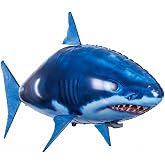 Remote Control Shark Toys Swimming Fish RC Animal Toy Infrared RC Fly Air Balloons Clown Fish Toy Gifts Party Decoration Balloon ANTI-GRAVITY INDOOR TOY HOVERS and FLOATS in MID-AIR (Blue)