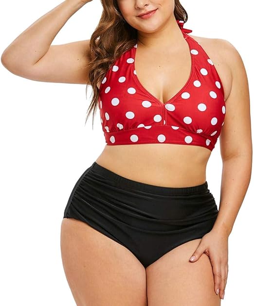 plus size polka dot bikini