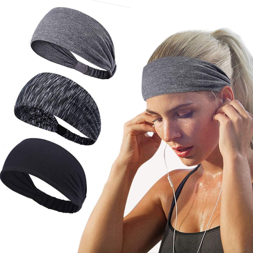 Joyfree Workout Headbands for Women Men Sweatband Yoga Sweat Bands Elastic Wide Headbands for Sports Fitness Exercise Tennis Running Gym Dance Athletic : Sports & Outdoors