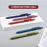UIXJODO Gel Pen 0.5mm 5Pcs Fine Point Retractable with Metal Clip Vintage view 2