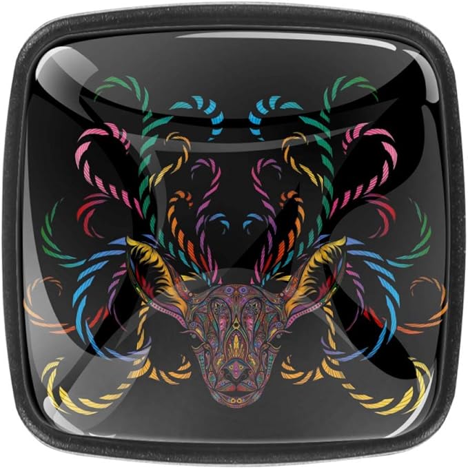 Paquete de 4 perillas de tocador, tiradores de cajón cuadrados con