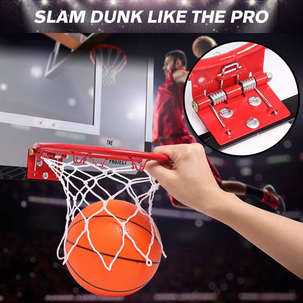 Large Indoor Mini Basketball Hoop Set for Kids and Adult 24 X 16 Inch Board Family Games for Home and Office Door & Wall with 3 Balls and Complete Accessories, Basketball Toy Gift for Boys Girls Teens : Sports & Outdoors