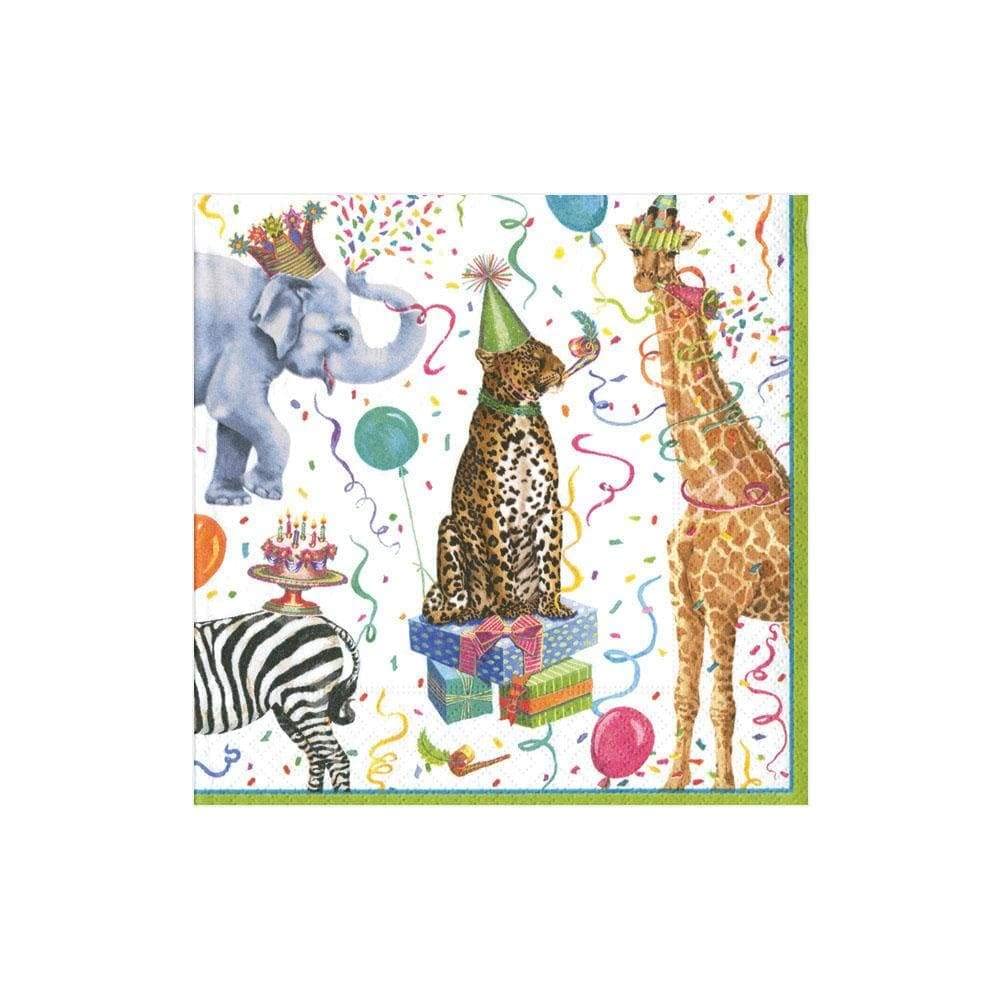 Caspari Party Animals Paper Cocktail Napkins, Pack of 20