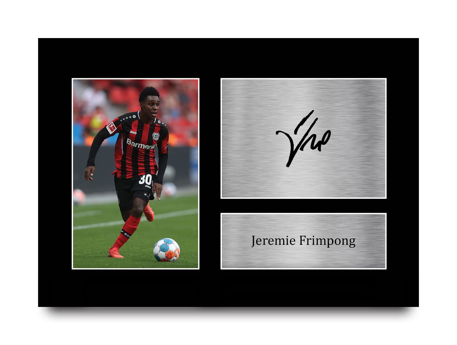 HWC Trading A4 Jeremie Frimpong Bayer Leverkusen Gifts Printed Signed Autograph Picture for Football Fans and Supporters
