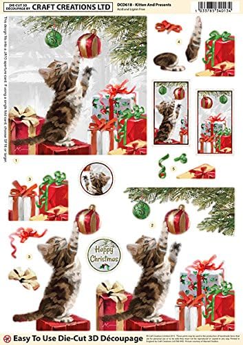 Immagini Natalizie Per Decoupage.Craft Creations Dcd618 Adesivi Fustellati A Rilievo Per Decoupage Con Soggetti Natalizi Gatti E Palle Di Natale Con Tracciato Dettagliato Formato A4 210 X 297 Mm Amazon It Cancelleria E Prodotti Per Ufficio