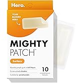Hero Cosmetics Mighty Patch Surface Large Acne Pimple Patches, 10 Ct | Multi-Blemish Acne Spot Patch; For Cheek, Forehead, an