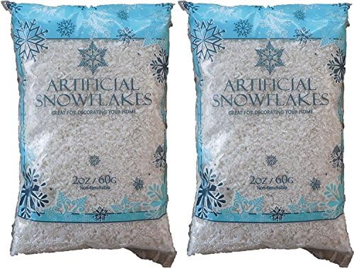 Snow Artificial Flakes 2 Oz Bag Blue Printed Polybag 2 Pack