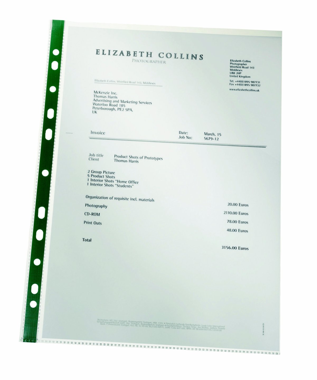 Leitz Premium Everyday Punched Pocket with Green Strip, Pack of 100, Holds up to 20 A4 sheets, Transparent, 80 Micron PP Material, 47710002