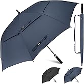 Gonex 54/62/68/72/80 Inch Extra Large Golf Umbrella, Automatic Open Travel Rain Umbrella with Windproof Water Resistant Double Canopy, Oversize Vented Umbrellas for 2-3 Men and UV Protection, Multiple Colors