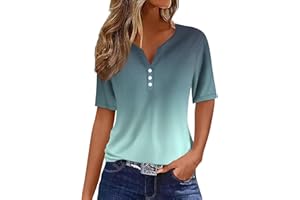 COTECRAM Summer Tops for Women 2024 Vacation Trendy V Neck Boho Short Sleeve Shirts Casual Loose Comfy Tunic Clothes