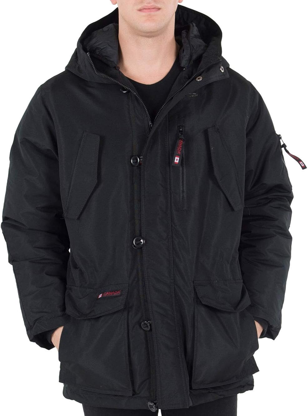 Canada Weather Gear Men's Insulated Parka Black, XL Clothing