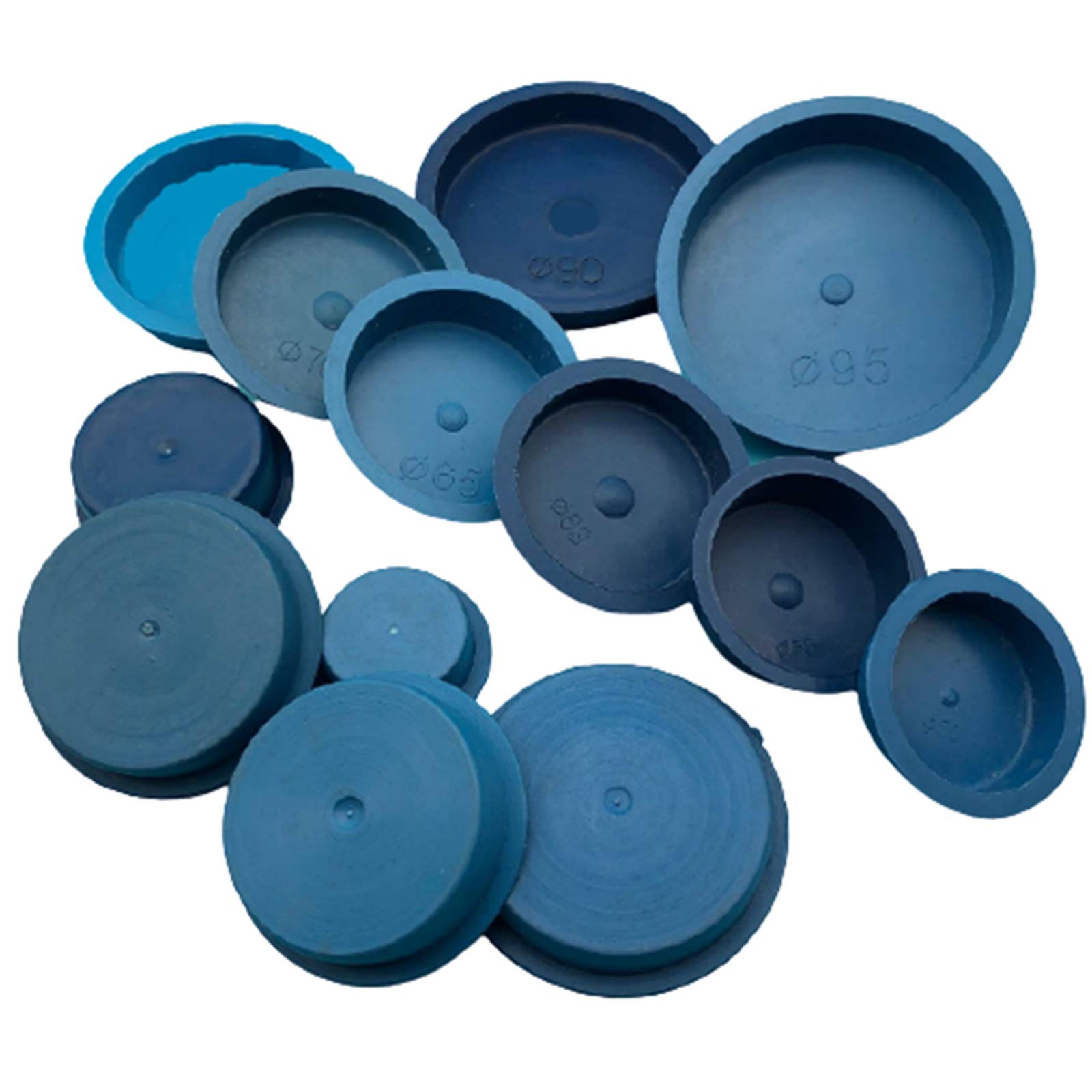 Blanking Plugs, Rubber Hole Plugs Blue Flush Mount Blanking Grommet Closed Steel Pipe Hole End Caps, Diameter 110mm, 1 Pcs