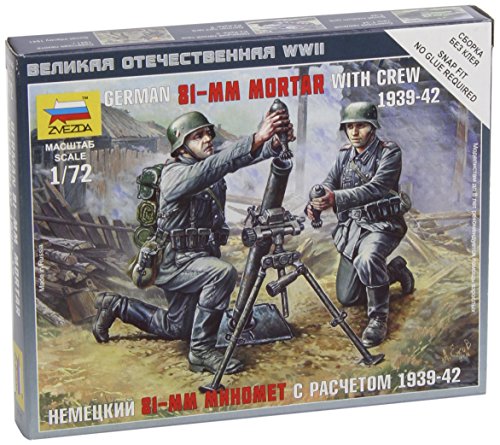 Zvezda German 81mm Mortar With Crew 1:72 - Model Kit Z6111